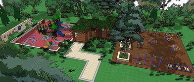 精品宅間兒童公園 小游園與兒童廣場的景觀設計模型